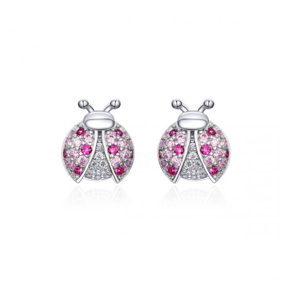 Brincos Petit Joaninha estilo Pandora - SCE715  Clique na imagem para fechar