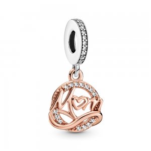 Charm Pendente Mamae Em Dois Tons Pandora - 789374C01 Charm Pendente Mamae Em Dois Tons Pandora - 789374C01