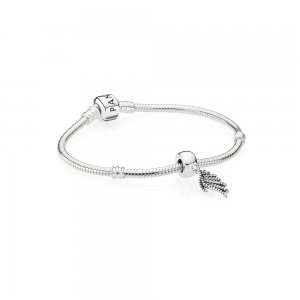 Pulseira Pandora de prata Pena Pulseira Pandora de prata Pena