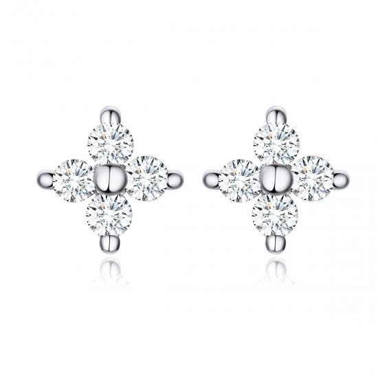 Brincos Petit Flor de luz estilo Pandora - SCE648  Clique na imagem para fechar