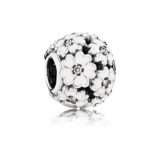 Charm berloques PANDORA Flores Do Campo Branca  Clique na imagem para fechar