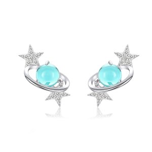 Brincos Petit Interestelar estilo Pandora - SCE701 Brincos Petit Interestelar estilo Pandora - SCE701