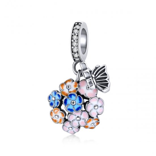 Charm Pendente Jardim colorido estilo Pandora - SCC1702  Clique na imagem para fechar
