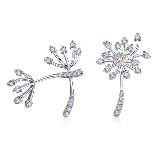 Brincos Petit Amor dente de leão estilo Pandora - SCE506  Clique na imagem para fechar
