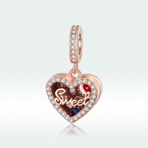 Charm Pendente Caixa de presente de chocolate estilo Pandora Rose - SCC1670 Charm Pendente Caixa de presente de chocolate estilo Pandora Rose - SCC1670