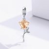 Charm Pendente Dois tons Lover Rose Flowers estilo Pandora - BSC145