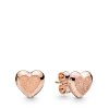 Brincos Petit Corações Brilhantes Matte Pandora Rose - 287928 Brincos Petit Corações Brilhantes Matte Pandora Rose - 287928