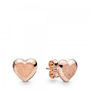 Brincos Petit Corações Brilhantes Matte Pandora Rose - 287928
