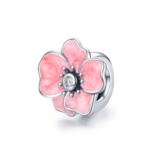 Charm Flor rosa life Pandora - SCC1729 Charm Flor rosa life Pandora - SCC1729