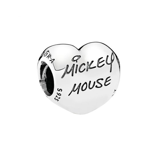 Charm Pandora de prata Disney, Assinatura do Mickey Mouse  Clique na imagem para fechar