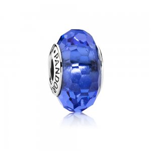Conta PANDORA Vidro Murano Facetado Azul - 791067 - Contas