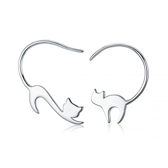 Brincos Petit Gatinho travesso estilo Pandora - SCE073  Clique na imagem para fechar