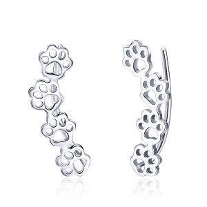 Brincos Petit Trilha da Pata estilo Pandora - SCE430 Brincos Petit Trilha da Pata estilo Pandora - SCE430