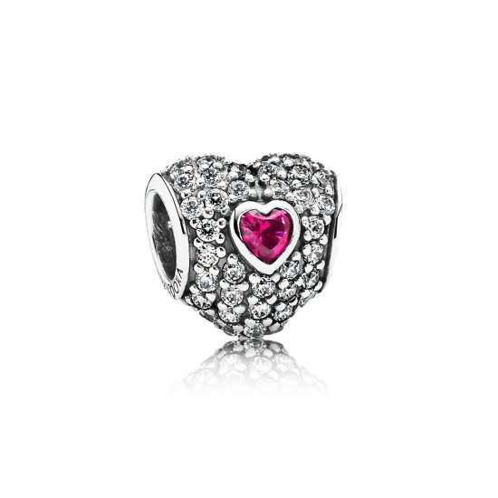 Charm PANDORA Duplo Coração Vermelho - 791168SRU  Clique na imagem para fechar