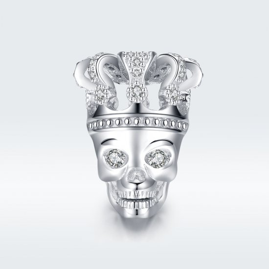 Charm Crânio Com Coroa estilo Pandora - SCC1361  Clique na imagem para fechar