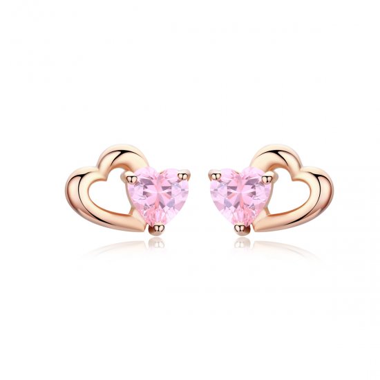 Brincos Petit Palpitação estilo Pandora Rose - SCE090-C  Clique na imagem para fechar