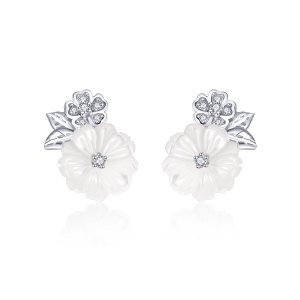 Brincos Petit Flor da concha estilo Pandora - BSE008