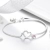 Bracelete estilo Pandora Rígido Coração de senhora - SCB117