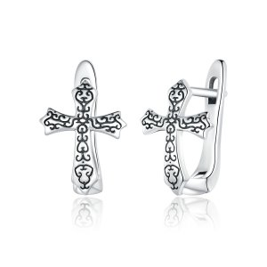 Brincos Petit Cruz vintage estilo Pandora - SCE943