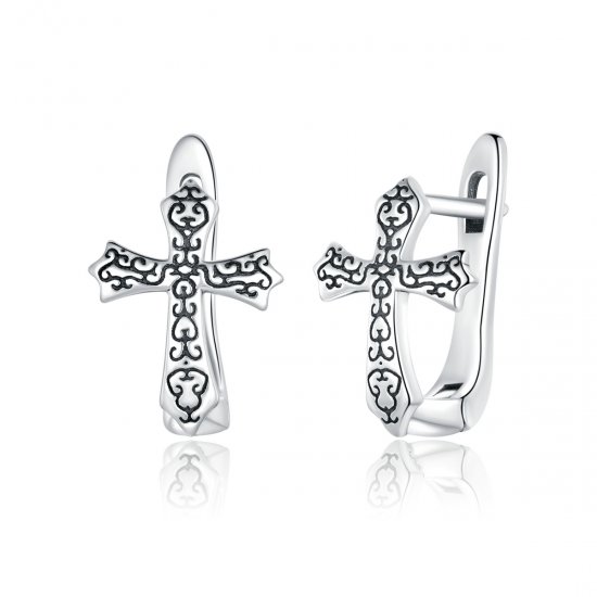 Brincos Petit Cruz vintage estilo Pandora - SCE943  Clique na imagem para fechar