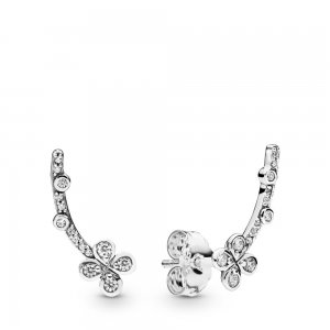 Brincos Petit Flor de quatro pétalas drapeadas Pandora - 297936CZ