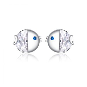 Brincos Petit Kiss Fish estilo Pandora - BSE204 Brincos Petit Kiss Fish estilo Pandora - BSE204