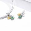 Charm Pendente Dois tons Trevo com abelha estilo Pandora - BSC303