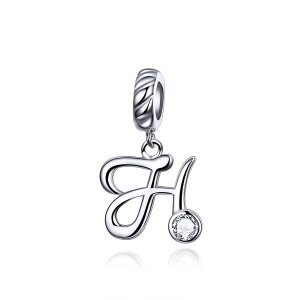 Charm Pendente Letra H estilo Pandora - SCC1183-H Charm Pendente Letra H estilo Pandora - SCC1183-H