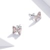 Brincos Petit Borboleta de cristal estilo Pandora - SCE1013