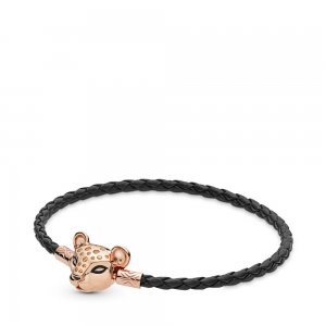 Bracelete Couro Princesa leão cintilante Pandora - 588053CBK-S
