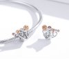 Charm Coração Com Rosas estilo Pandora - BSC280