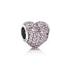 Charm PANDORA de Prata Coração e Pavê Coração Lilás - 791052PCZ