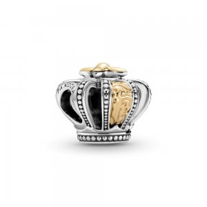 Conta Coroa Real, Prata e Ouro 14k Pandora - 799340C00 Conta Coroa Real, Prata e Ouro 14k Pandora - 799340C00