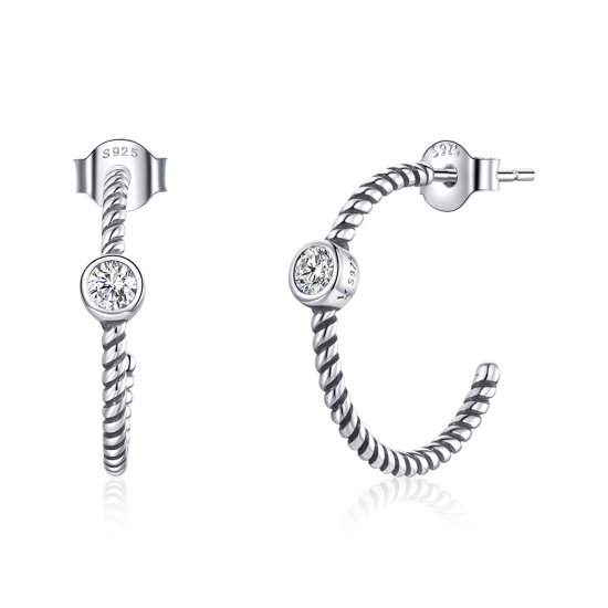 Brincos Petit Simples estilo Pandora - SCE1122  Clique na imagem para fechar