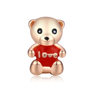 Charm Urso Teddy life Pandora Rosa - BSC228 Charm Urso Teddy life Pandora Rosa - BSC228