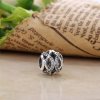 Charm Pandora de prata Galáxia cintilante a céu aberto