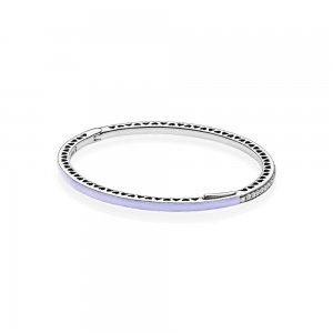 Bangle Radiant Hearts of PANDORA Roxa - 590537EN66 - Pulseiras Bangle Radiant Hearts of PANDORA Roxa - 590537EN66 - Pulseiras