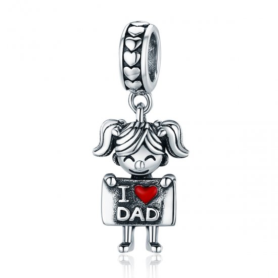 Charm Pendente Garota do papai estilo Pandora - SCC690  Clique na imagem para fechar