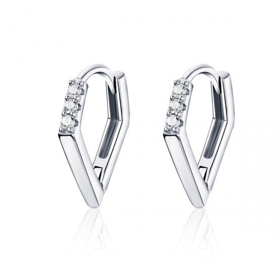 Brinco Argolas Geometria estilo Pandora - BSE162  Clique na imagem para fechar
