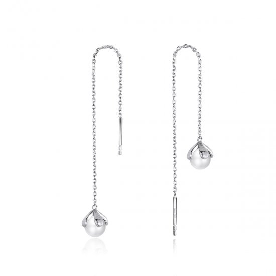 Brinco Broto de flores estilo Pandora - BSE373  Clique na imagem para fechar