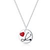 Colar Anjo de branco Estetoscópio amor estilo Pandora - SCN426 Colar Anjo de branco Estetoscópio amor estilo Pandora - SCN426