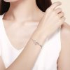 Bracelete estilo Pandora Rígido Coração de senhora - SCB117