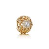 Charm berloques PANDORA de Ouro Brilho Floral