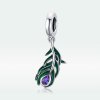 Charm Pendente Peacok Feather estilo Pandora - SCC1704