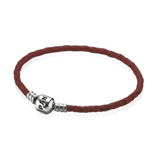 Bracelete PANDORA De Couro Castanha Com O Fecho  Clique na imagem para fechar