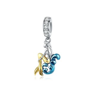 Charm Pendente Esperando sereia estilo Pandora - SCC1166 Charm Pendente Esperando sereia estilo Pandora - SCC1166