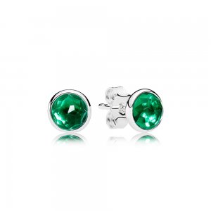 Brinco PANDORA Gota de Cristal Verde Maio - 290738NRG