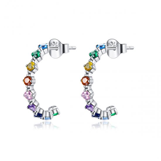 Brincos Petit Palavras de arco-íris estilo Pandora - SCE1014  Clique na imagem para fechar