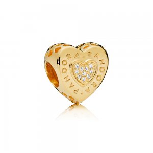 Charm Shine Coração PANDORA Signature - 767375CZ Charm Shine Coração PANDORA Signature - 767375CZ