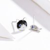 Brincos Petit Gato e peixe estilo Pandora - SCE623